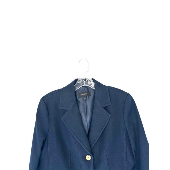 Talbots Blazer Navy Blue Single Breasted Office Work Career Business Size 8 - Picture 6 of 11